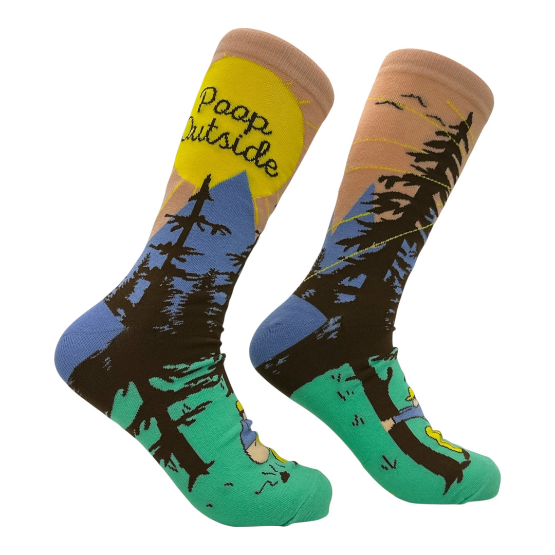 Funny Multi - Poop Outside Poop Outside Sock Nerdy camping toilet Tee
