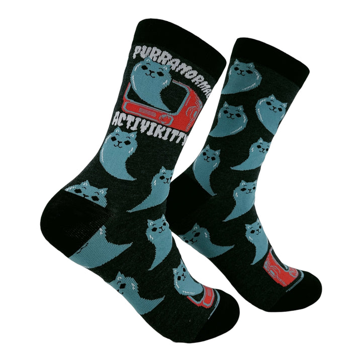 Funny Multi - Purranormal Purranormal Activikitty Sock Nerdy Halloween cat Tee