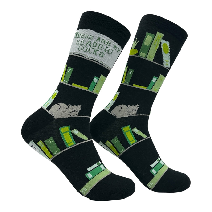 Funny Multi - Reading Socks These Are My Reading Socks Sock Nerdy nerdy Tee