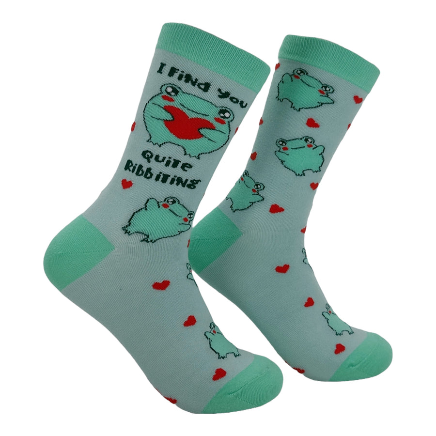 Funny Ribbiting I Find You Quite Ribbiting Sock Nerdy Valentine's Day animal Tee