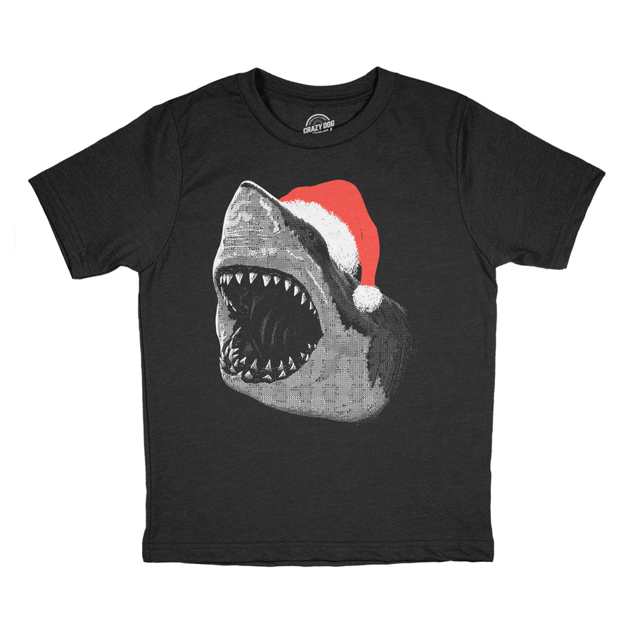 Funny Heather Black - Santa Jaws Santa Jaws Toddler T Shirt Nerdy Christmas Shark Week Tee