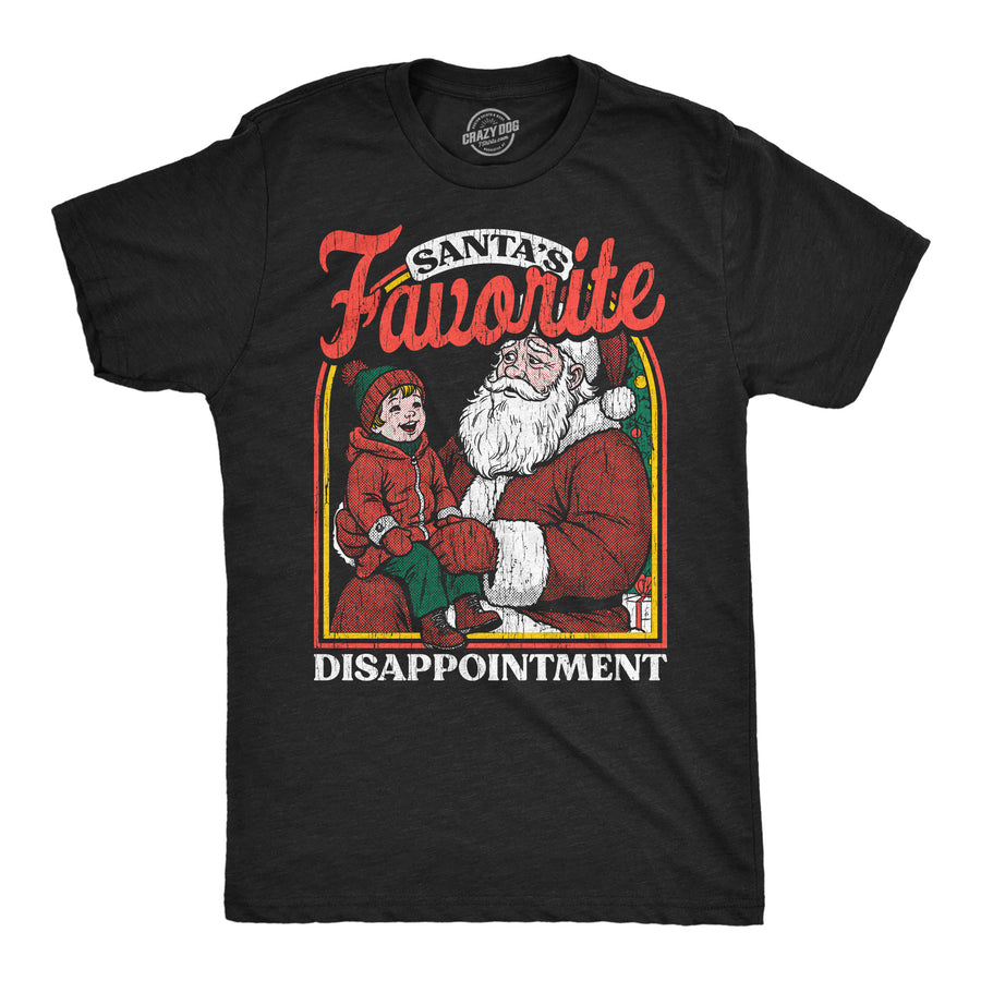 Funny Heather Black - Santas Disappointment Santas Favorite Disappointment Mens T Shirt Nerdy Christmas Tee