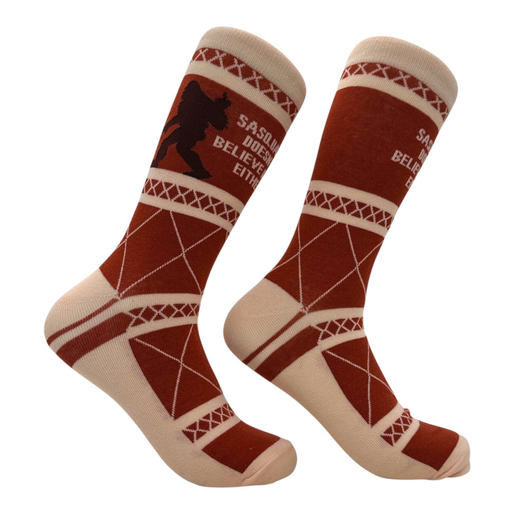 Funny Sasquatch Believes Sasquatch Doesnt Believe In You Either Sock Nerdy offensive Tee