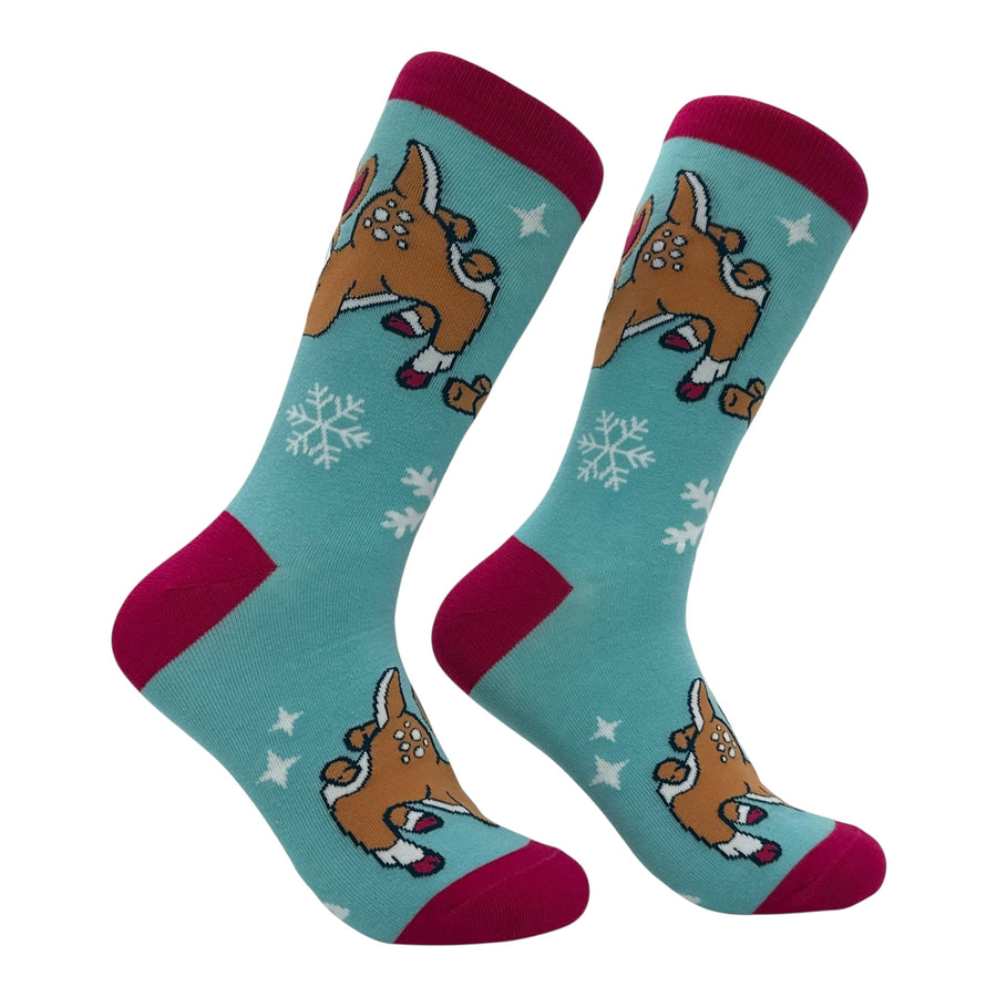 Funny Multi - Rudolph Shitting Rudolph Shitting Sock Nerdy Christmas Toilet Tee