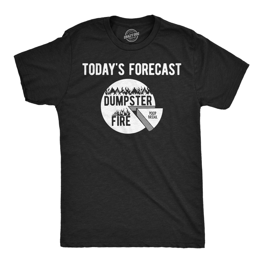 Funny Heather Black - Dumpster Fire Poop Todays Forecast Dumpster Fire Poop Break Mens T Shirt Nerdy toilet Tee