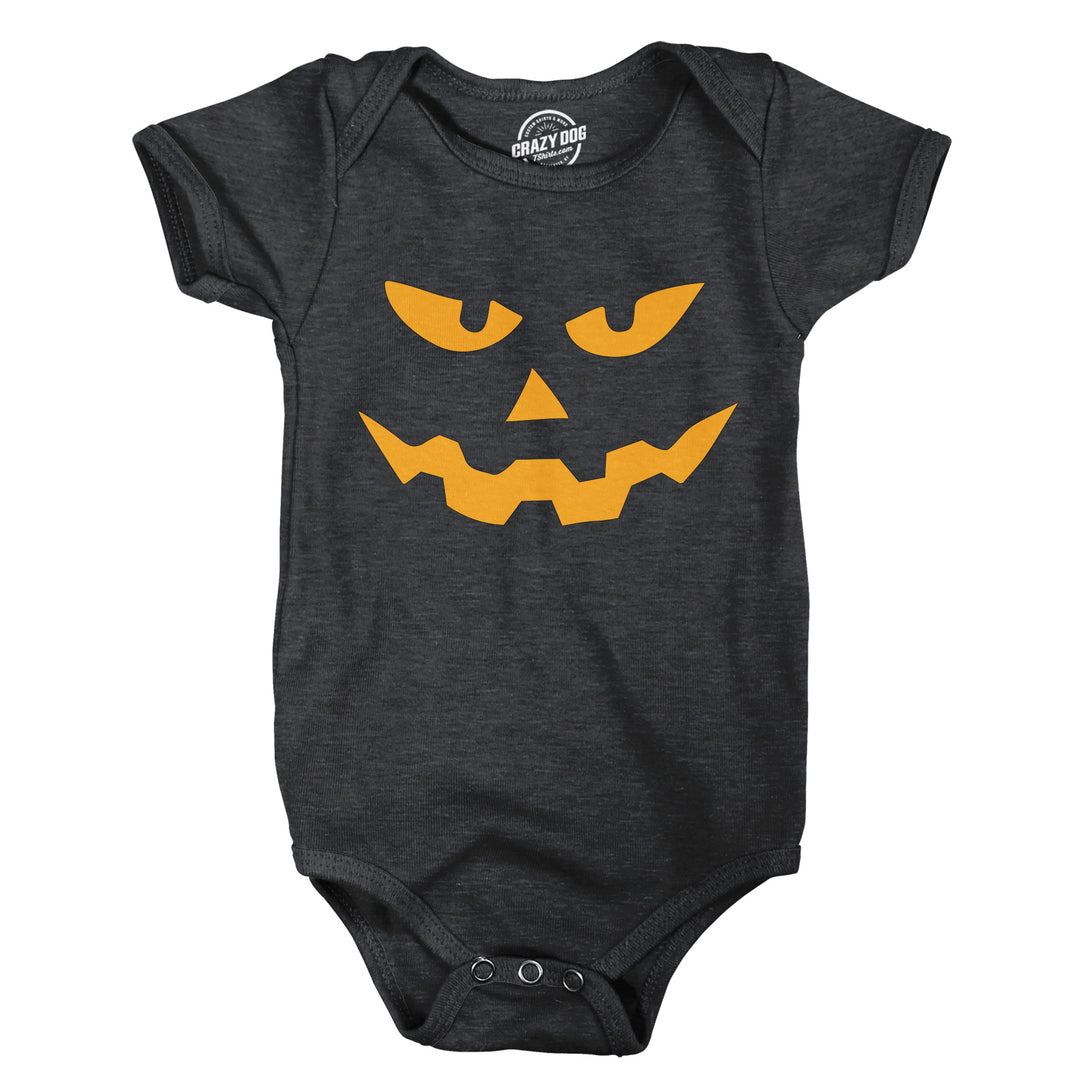 Funny Heather Black - Triangle Nose Triangle Nose Pumpkin Face Onesie Nerdy Halloween Tee