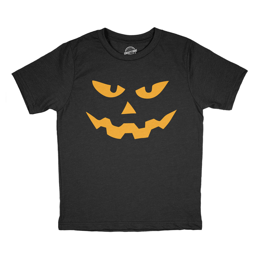 Funny Heather Black - Triangle Nose Triangle Nose Pumpkin Face Toddler T Shirt Nerdy Halloween Tee