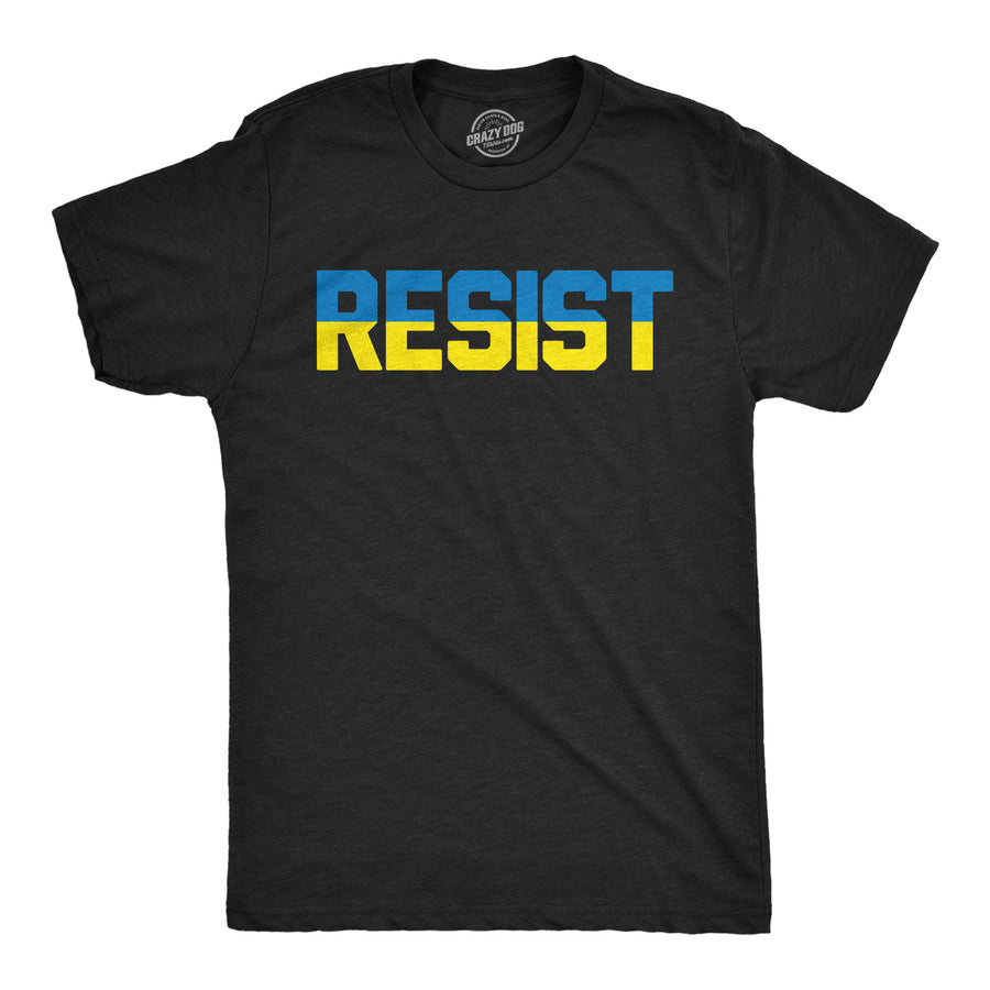 Funny Heather Black - Ukraine Resist Ukraine Resist Mens T Shirt Nerdy political motivational Tee
