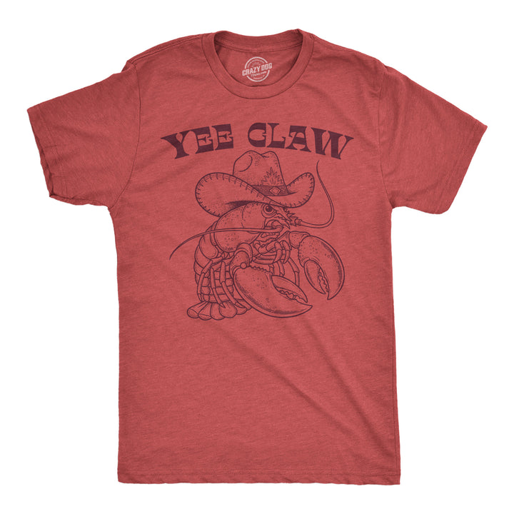 Funny Heather Red - Yee Claw Yee Claw Mens T Shirt Nerdy food Tee