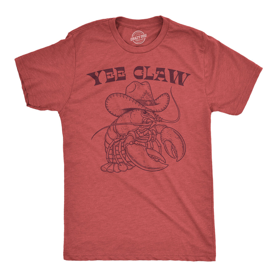 Funny Heather Red - Yee Claw Yee Claw Mens T Shirt Nerdy food Tee