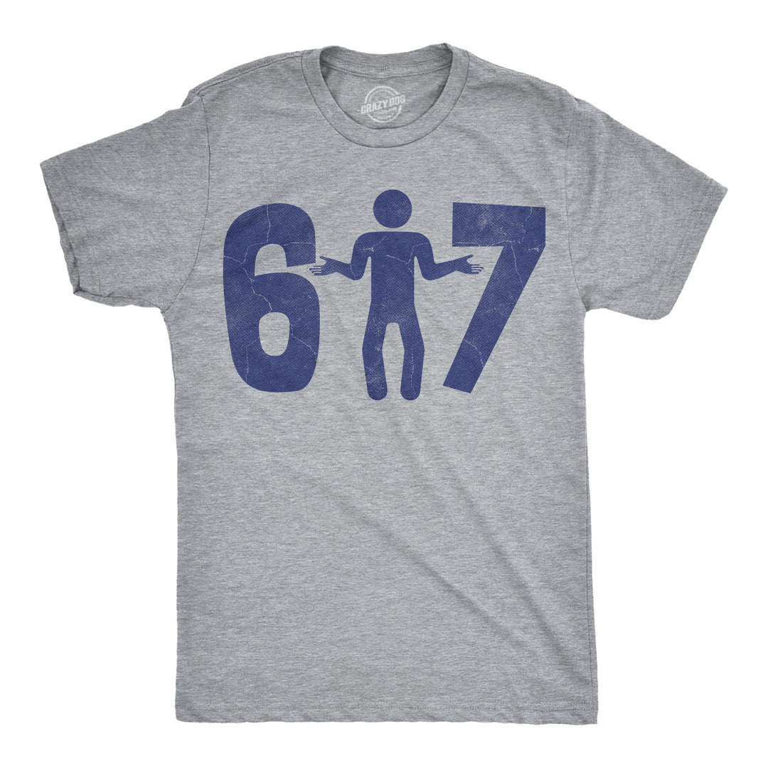 Funny Light Heather Grey - Six Seven Stick 6 7 Stick Figure Mens T Shirt Nerdy internet Tee
