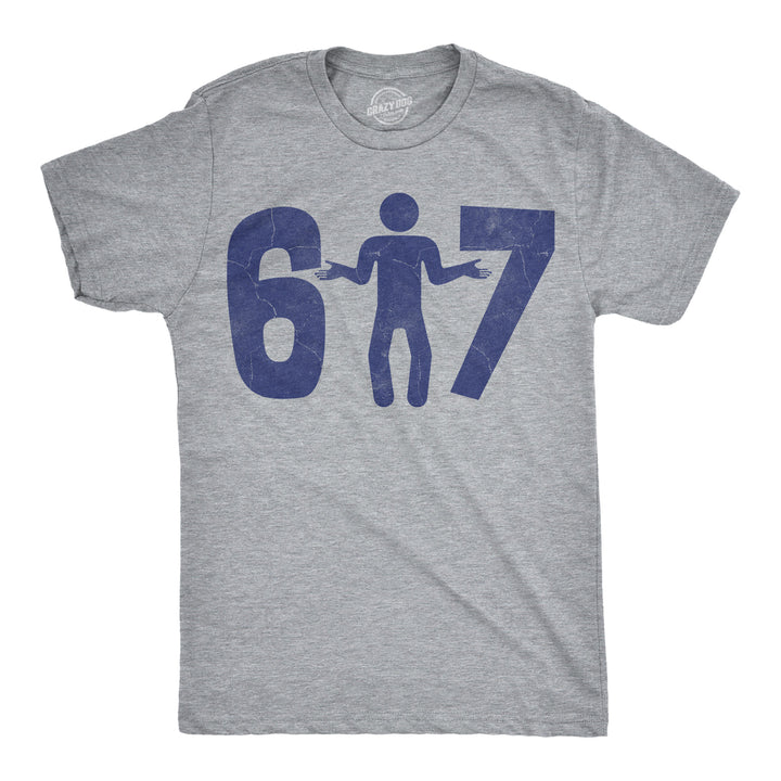 Funny Light Heather Grey - Six Seven Stick 6 7 Stick Figure Mens T Shirt Nerdy internet Tee