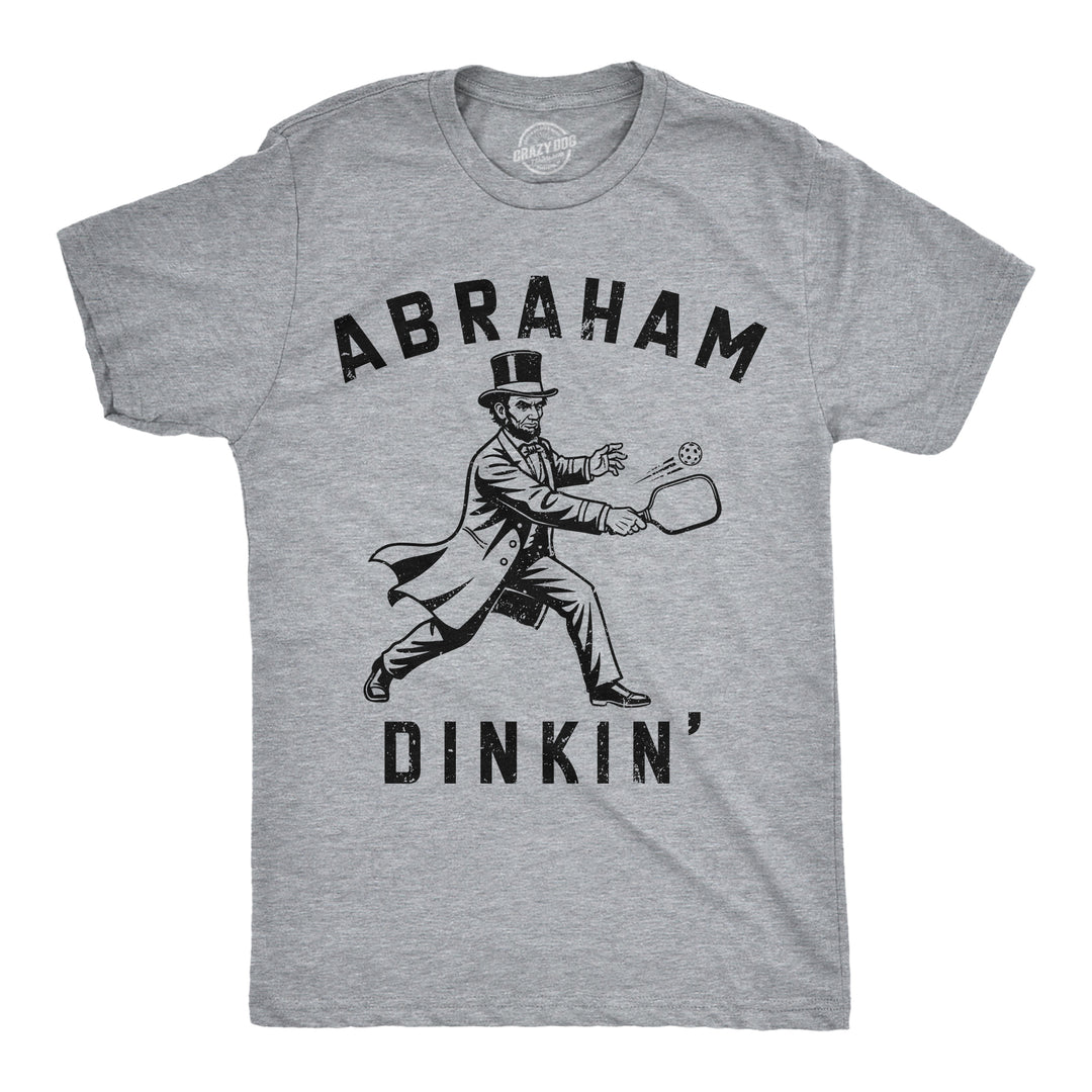 Funny Light Heather Grey - Abraham Dinkin Abraham Dinkin Mens T Shirt Nerdy Pickleball Tee