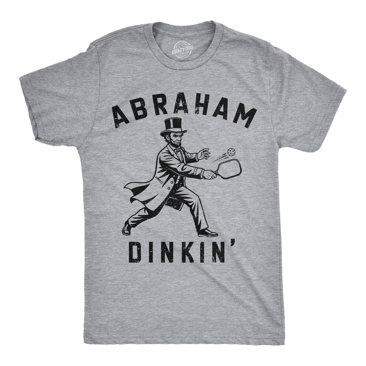 Funny Light Heather Grey - Abraham Dinkin Abraham Dinkin Mens T Shirt Nerdy Pickleball Tee