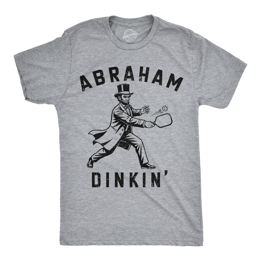 Funny Light Heather Grey - Abraham Dinkin Abraham Dinkin Mens T Shirt Nerdy Pickleball Tee