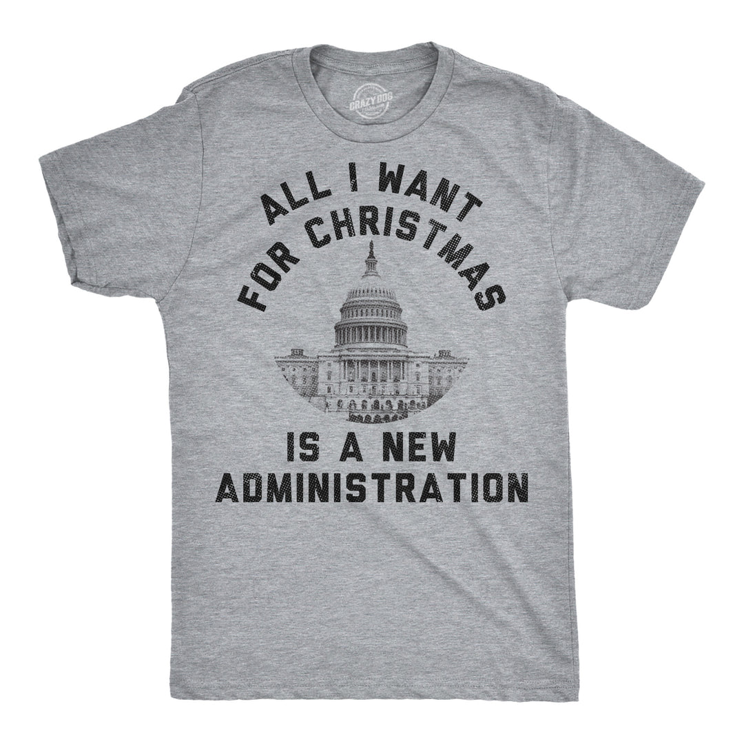 Funny Heather Black - Checked List Twice All I Want For Christmas Is A New Administration Mens T Shirt Nerdy Christmas Political Tee