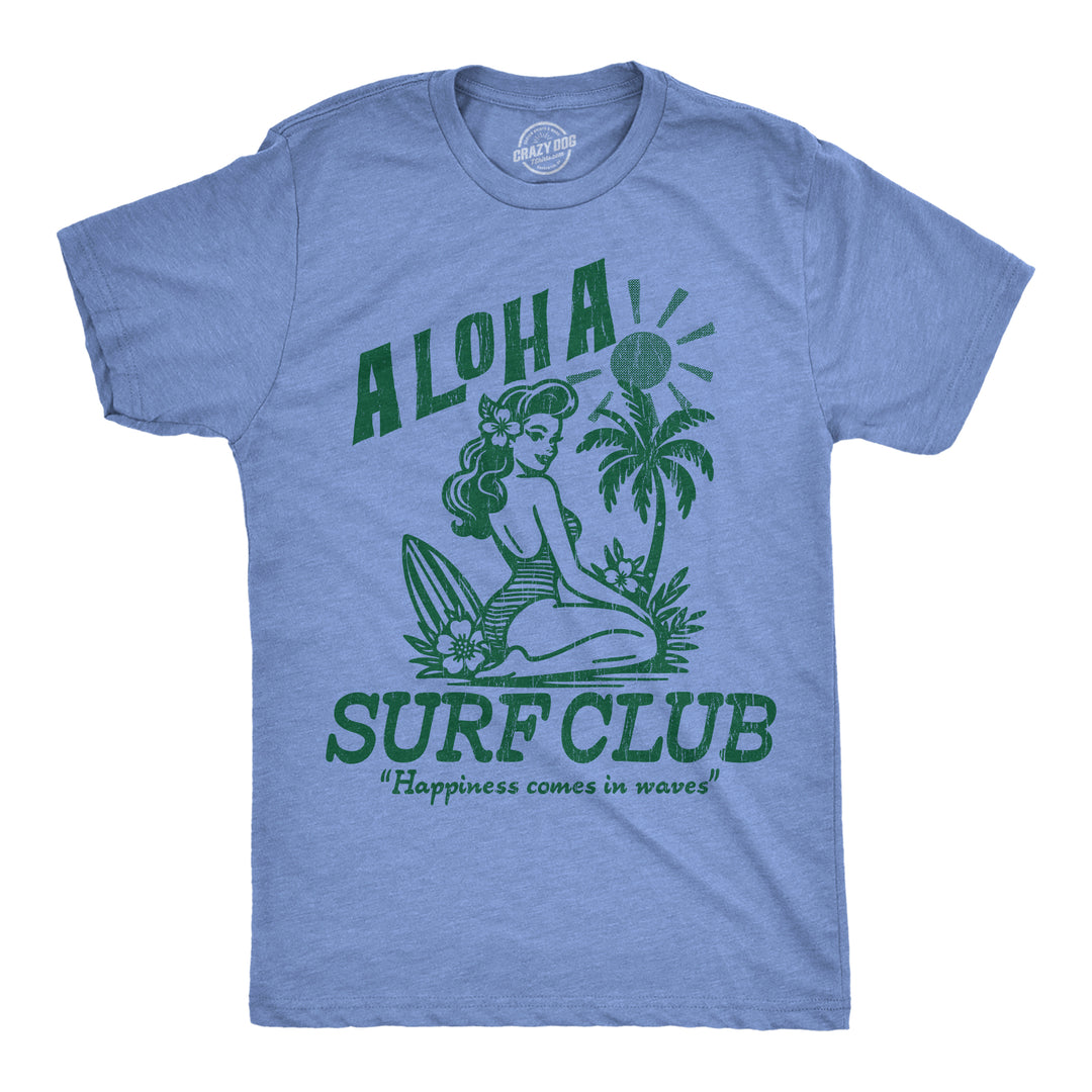 Funny Light Heather Blue - Aloha Surf Club Aloha Surf Club Mens T Shirt Nerdy vacation Tee
