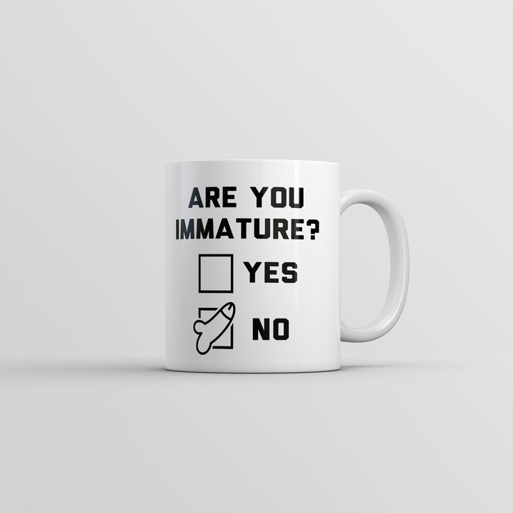 Funny White Are You Immature Coffee Mug Nerdy Offensive Tee