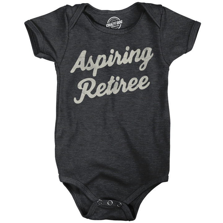 Funny Heather Black - Aspiring Retiree Aspiring Retiree Onesie Nerdy Office Tee