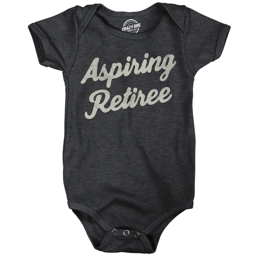 Funny Heather Black - Aspiring Retiree Aspiring Retiree Onesie Nerdy Office Tee