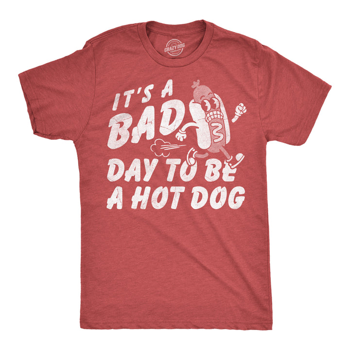 Funny Heather Red - Bad Day Hotdog Its A Bad Day To Be A Hotdog Mens T Shirt Nerdy Fourth Of July food Tee