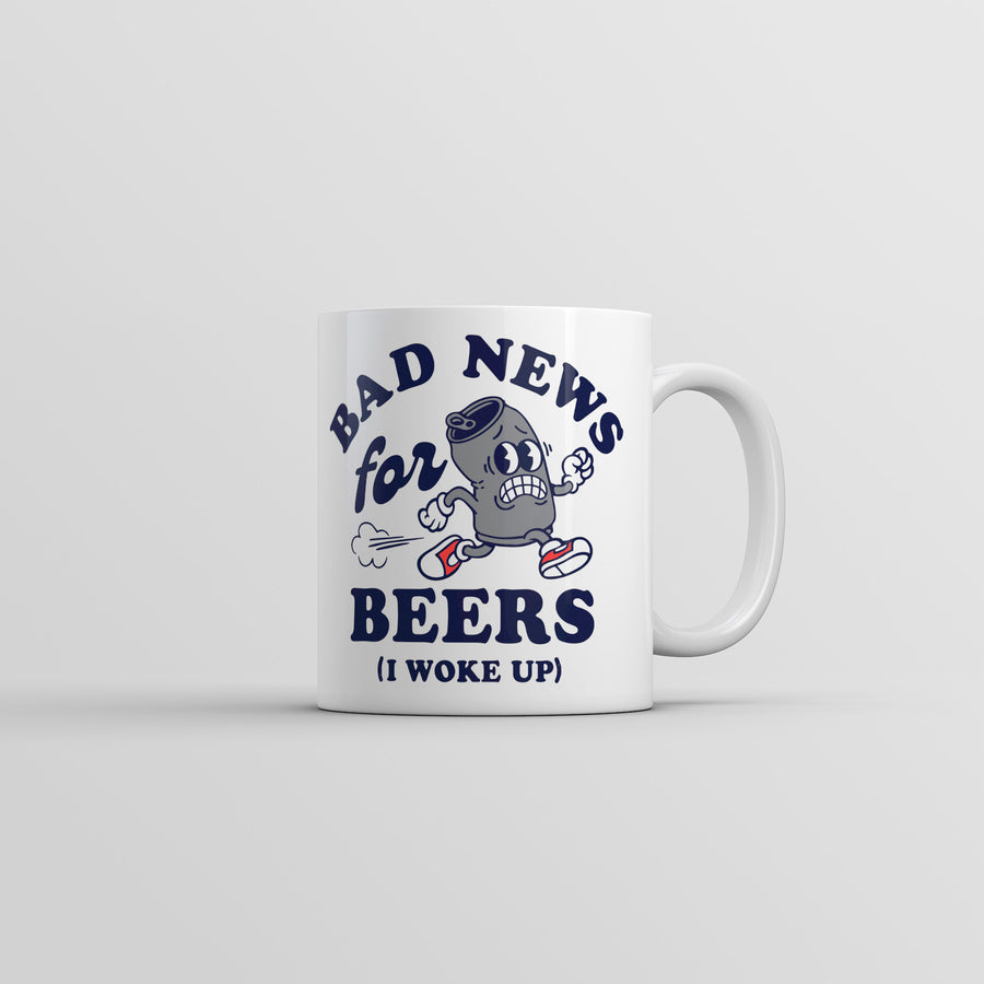 Funny White Bad News For Beers I Woke Up Coffee Mug Nerdy drinking beer Tee