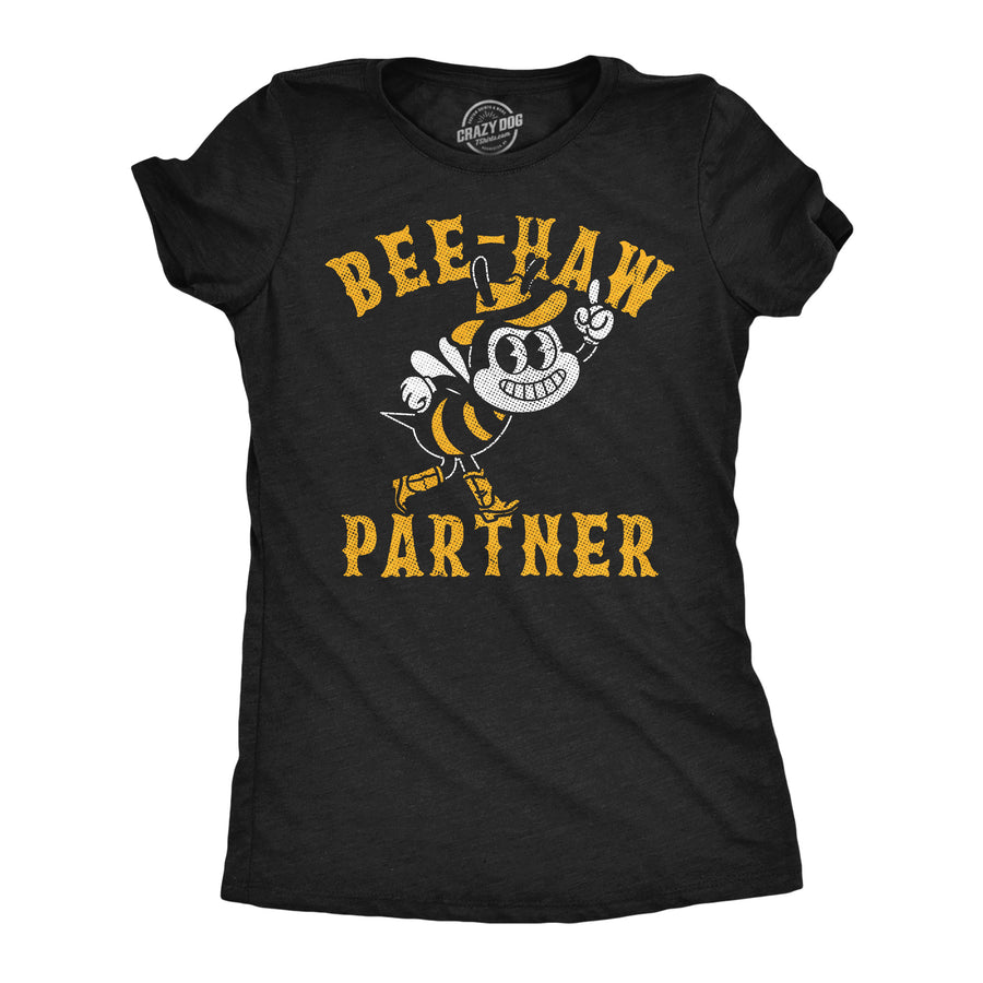 Funny Heather Black - Bee Haw Bee Haw Womens T Shirt Nerdy sarcastic Tee