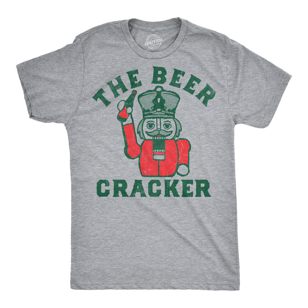 Funny Light Heather Grey - Beer Cracker The Beer Cracker Mens T Shirt Nerdy Christmas beer drinking Tee