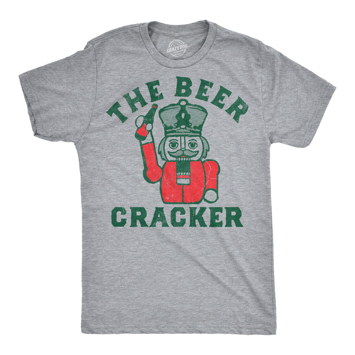 Funny Light Heather Grey - Beer Cracker The Beer Cracker Mens T Shirt Nerdy Christmas beer drinking Tee