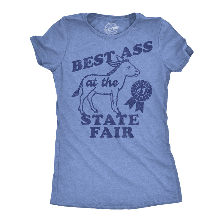 Funny Light Heather Blue - Best Ass Best Ass At The State Fair Womens T Shirt Nerdy animal Tee