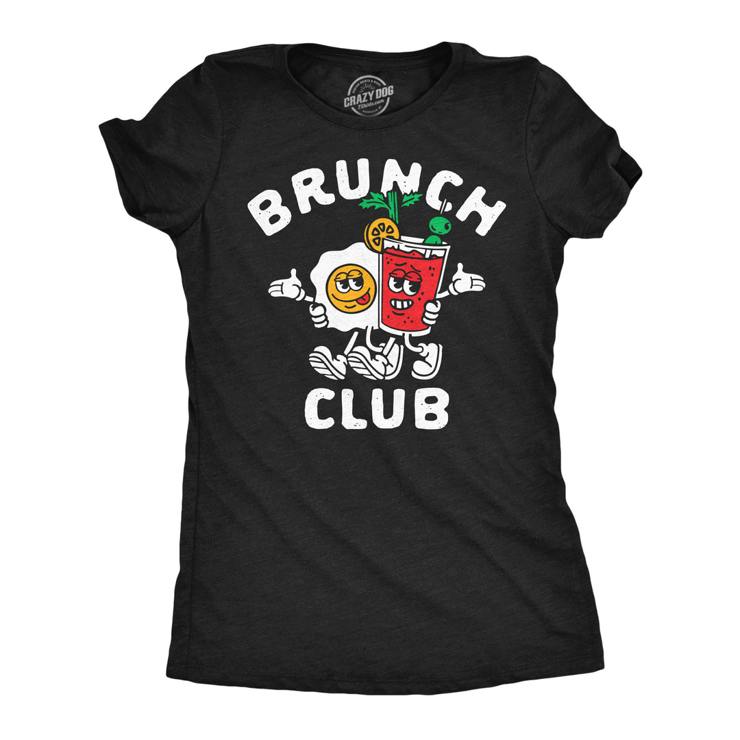 Funny Heather Black - Brunch Club Brunch Club Womens T Shirt Nerdy food Tee