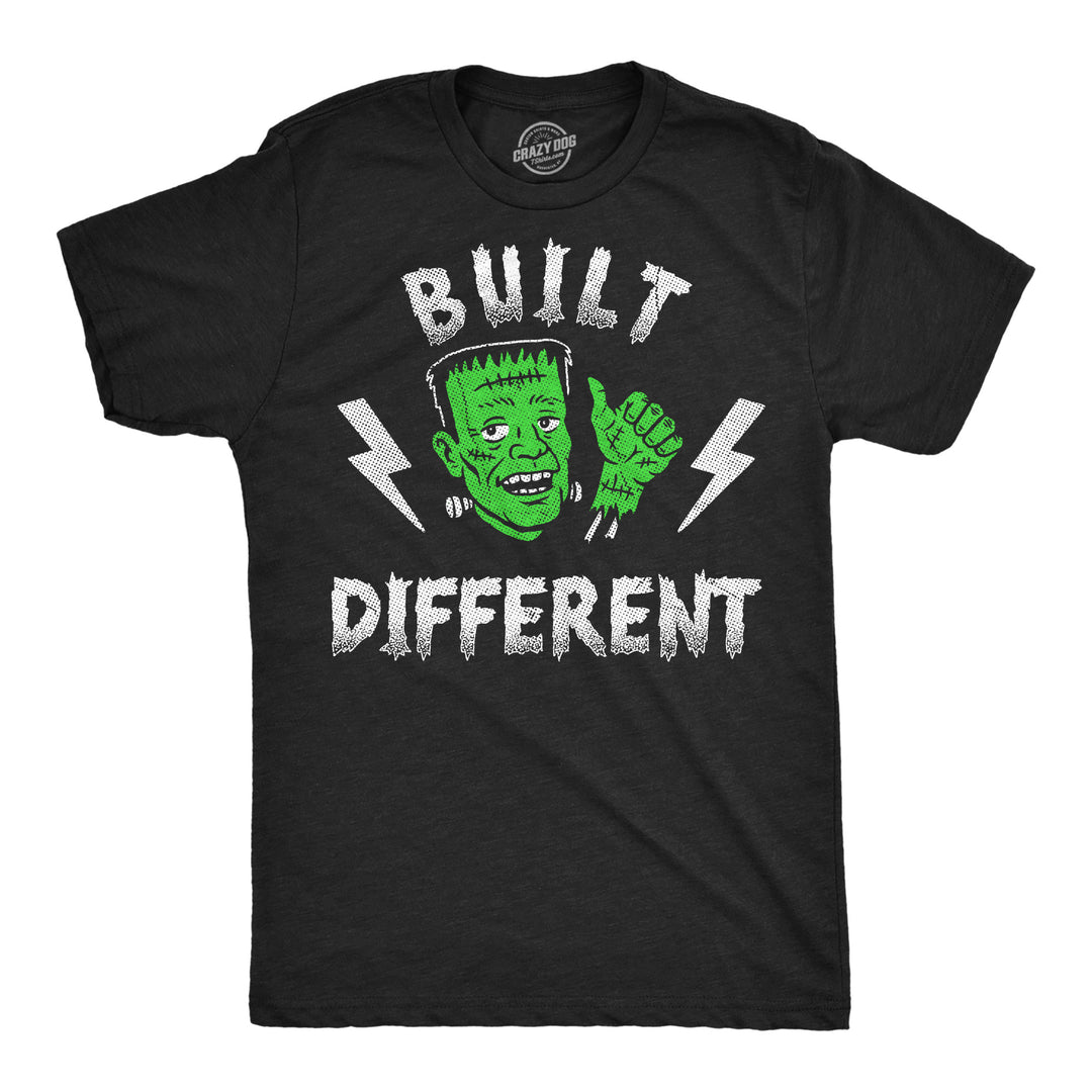 Funny Heather Black - Built Different Built Different Mens T Shirt Nerdy Halloween Tee