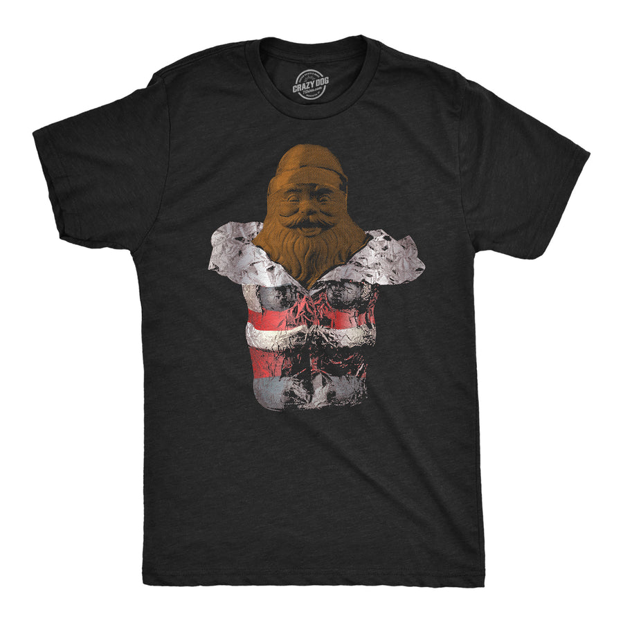 Funny Heather Black - Chocolate Santa Chocolate Santa Foil Mens T Shirt Nerdy Christmas food Tee