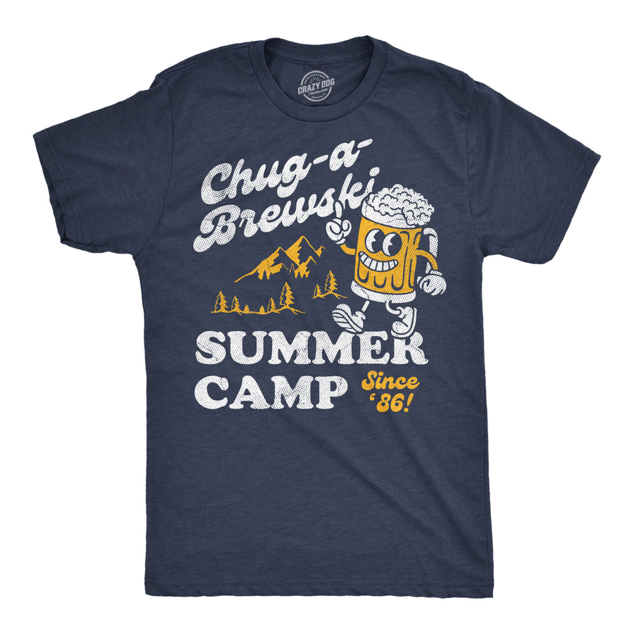 Funny Heather Navy - Chug Brewski Chug A Brewski Summer Camp Mens T Shirt Nerdy drinking camping Tee