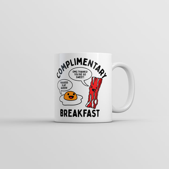 Funny White Complimentary Breakfast Coffee Mug Nerdy food sarcastic Tee