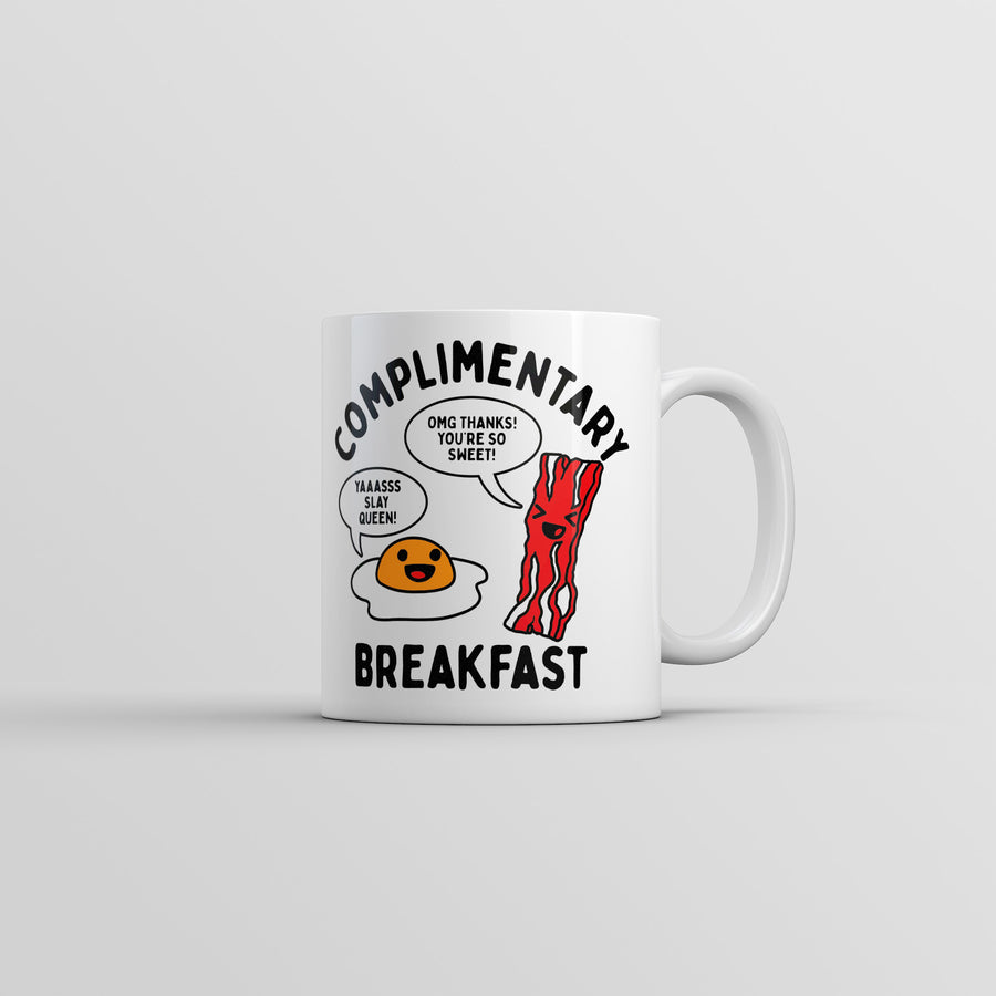 Funny White Complimentary Breakfast Coffee Mug Nerdy food sarcastic Tee