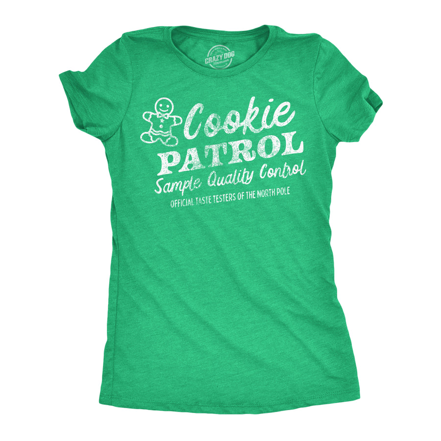 Funny Heather Green - Cookie Patrol Cookie Patrol Womens T Shirt Nerdy Christmas food Tee