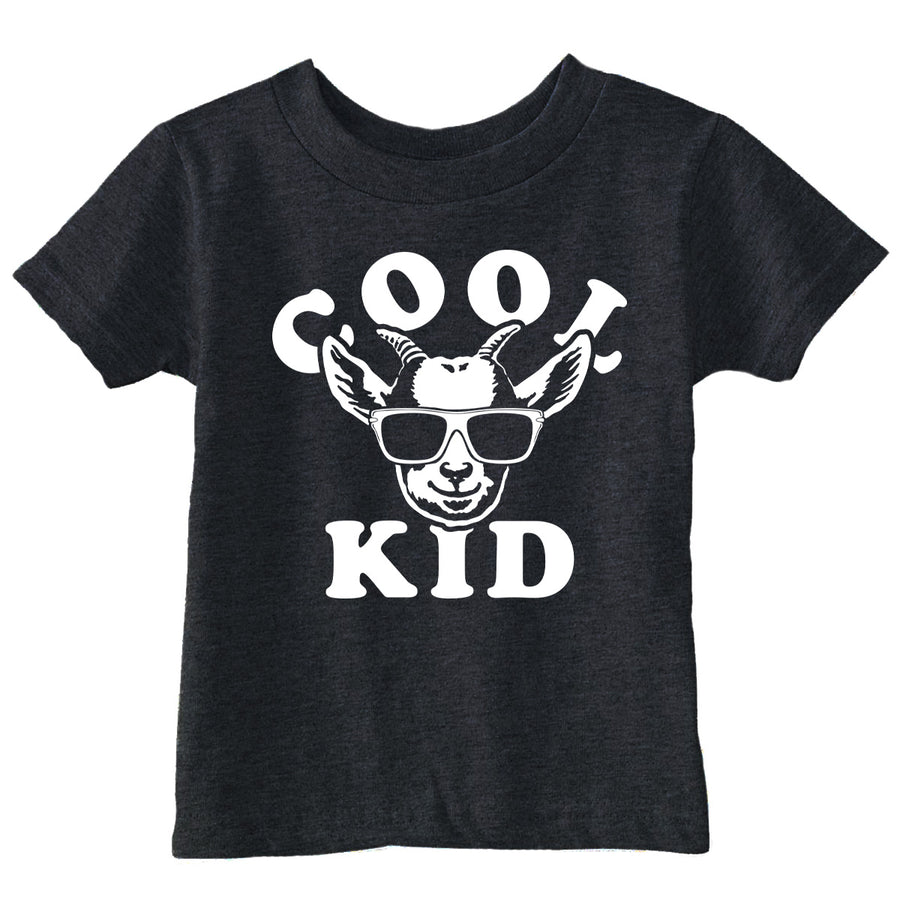 Funny Heather Black - Cool Kid Goat Cool Kid Goat Toddler T Shirt Nerdy animal Tee