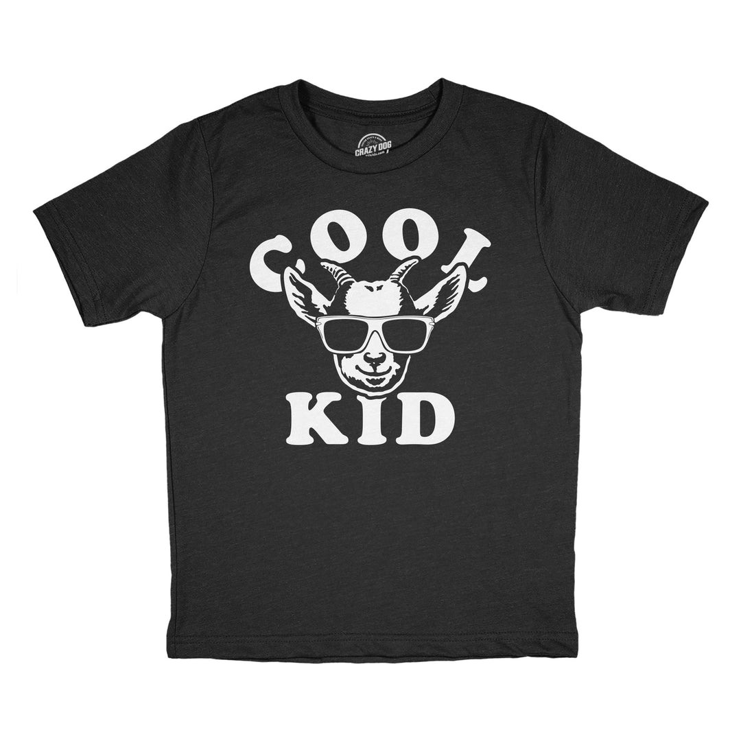 Funny Heather Black - Cool Kid Goat Cool Kid Goat Youth T Shirt Nerdy animal Tee