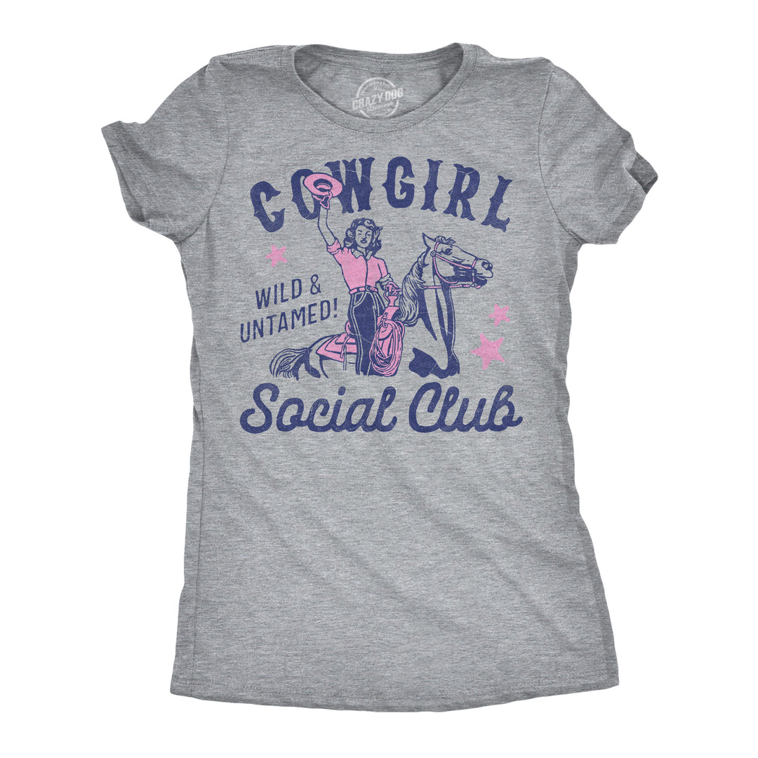 Funny Light Heather Grey - Cowgirl Social Club Cowgirl Social Club Womens T Shirt Nerdy animal Tee