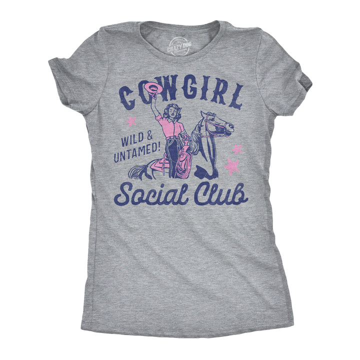 Funny Light Heather Grey - Cowgirl Social Club Cowgirl Social Club Womens T Shirt Nerdy animal Tee