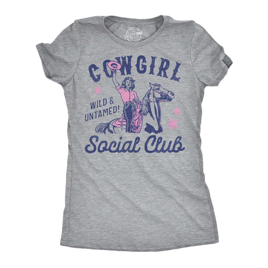Funny Light Heather Grey - Cowgirl Social Club Cowgirl Social Club Womens T Shirt Nerdy animal Tee