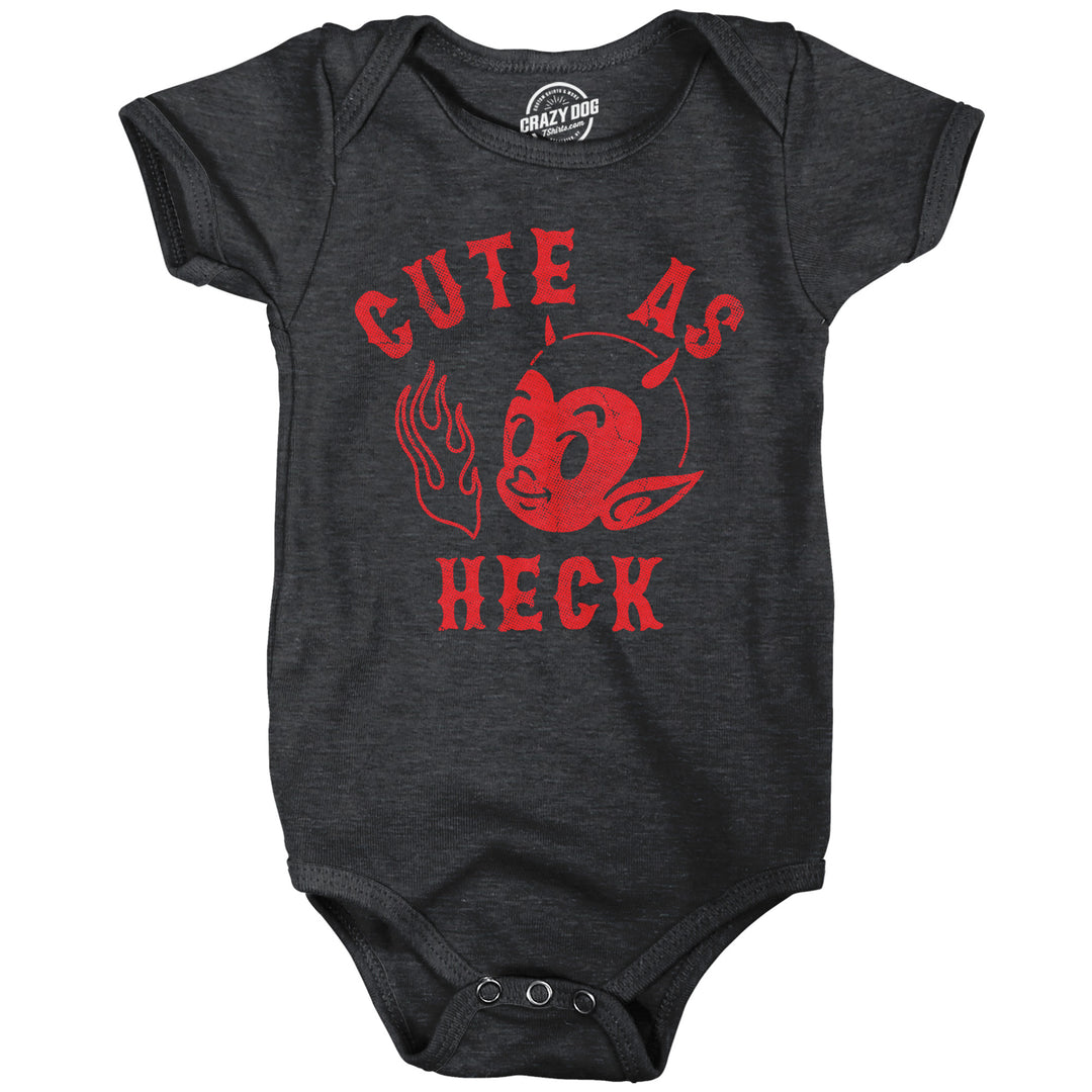 Funny Heather Black - Cute As Heck Cute As Heck Onesie Nerdy sarcastic Tee