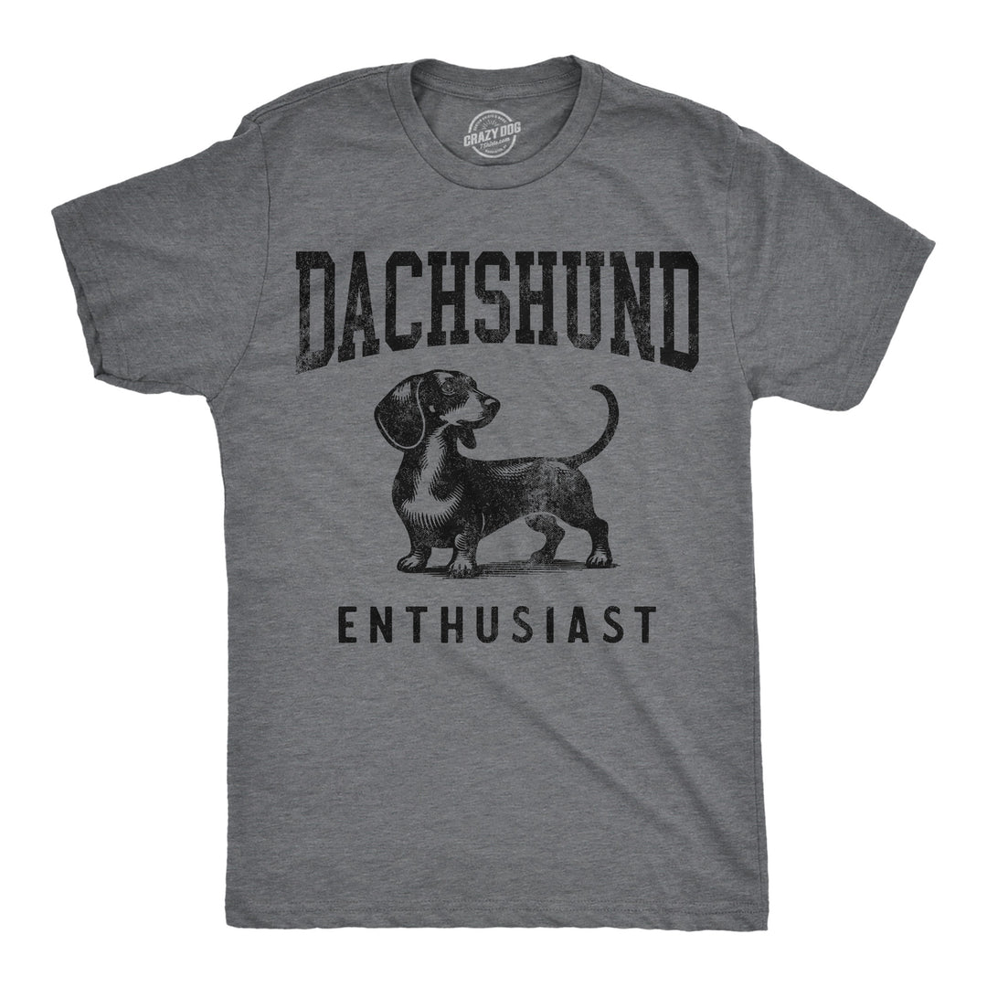 Funny Dark Heather Grey - Dachshund Daschund Enthusiast Mens T Shirt Nerdy dog Tee