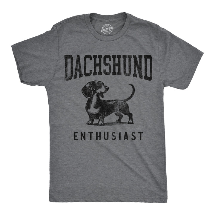 Funny Dark Heather Grey - Dachshund Daschund Enthusiast Mens T Shirt Nerdy dog Tee