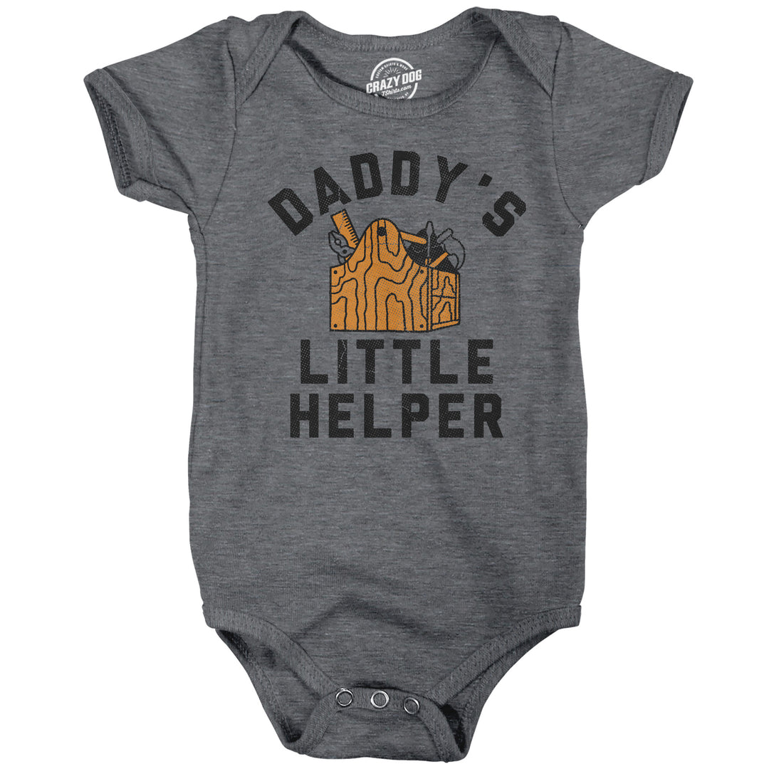 Funny Dark Heather Grey - Daddys Little Helper Daddys Little Helper Onesie Nerdy sarcastic Tee
