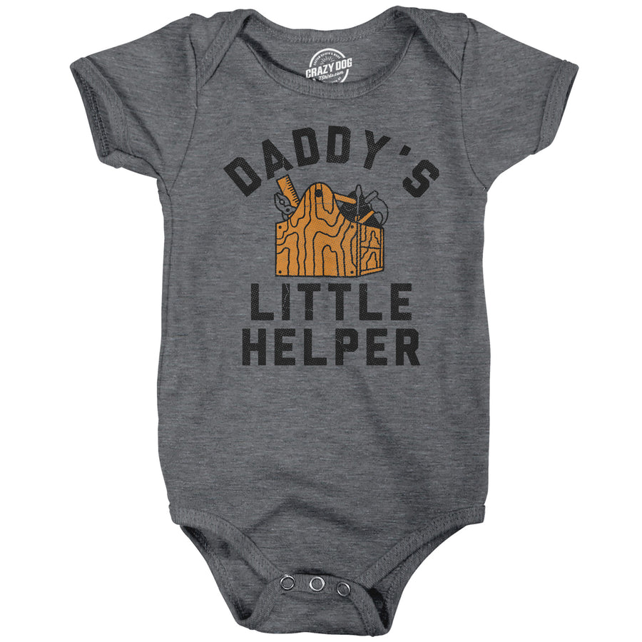 Funny Dark Heather Grey - Daddys Little Helper Daddys Little Helper Onesie Nerdy sarcastic Tee