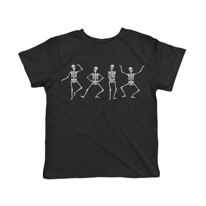 Funny Black Dancing Skeletons Toddler T Shirt Nerdy Halloween Tee