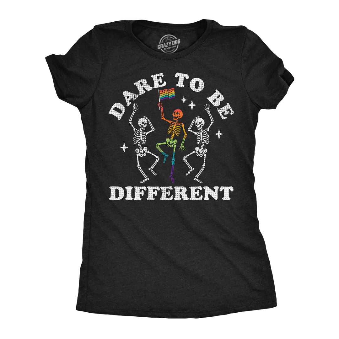 Funny Heather Black - Dare To Be Different Dare To Be Different Womens T Shirt Nerdy Halloween pride Tee