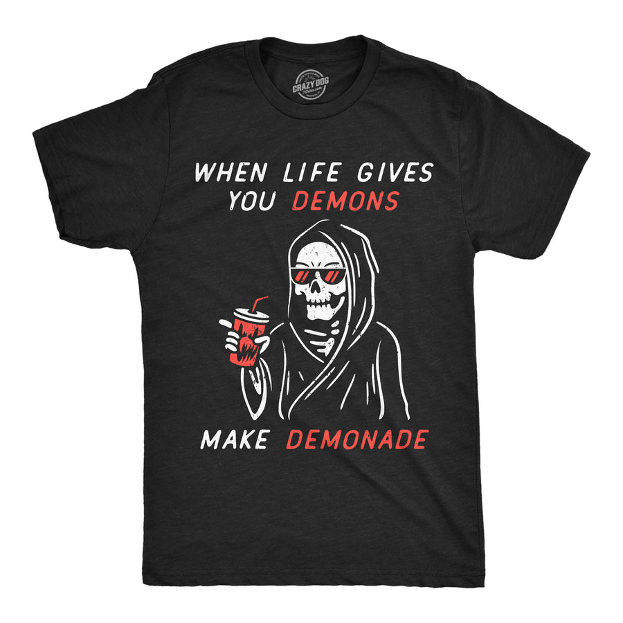 Funny Heather Black - Demonade When Life Gives You Demons Mens T Shirt Nerdy sarcastic Tee